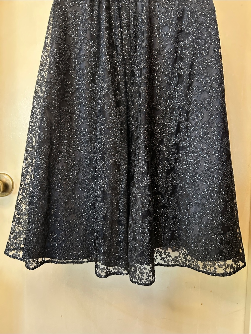 Tahari ASL Black Sparkle Lace Midi Dress size 6 - Picture 7 of 12